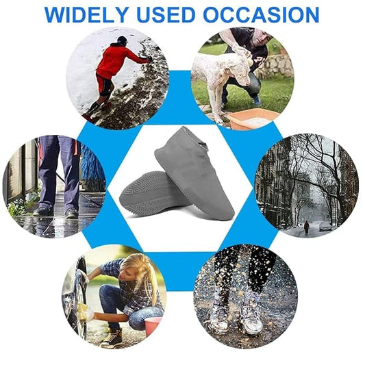 Waterproof Reusable Silicone Shoe Covers — Rain Boots for Men, Women & Kids