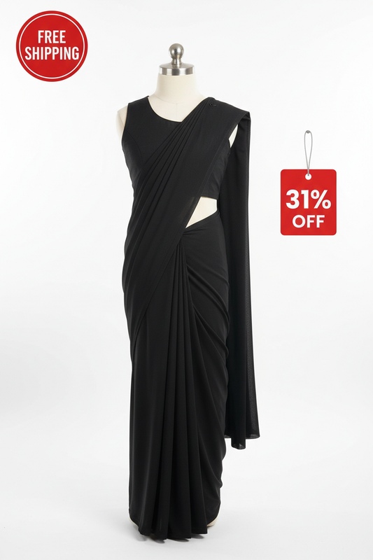 Black Saree Front