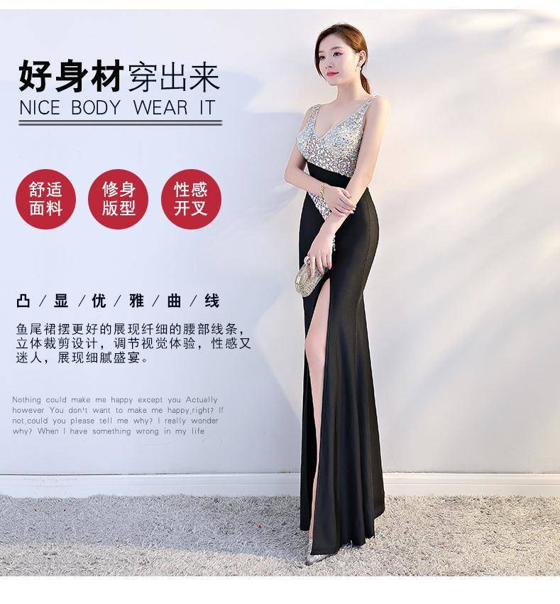 Evening Dress for Women 2025 Summer New Sexy Nightclub Dress Nightclub Slim Workwear Dress V Neck Long Style