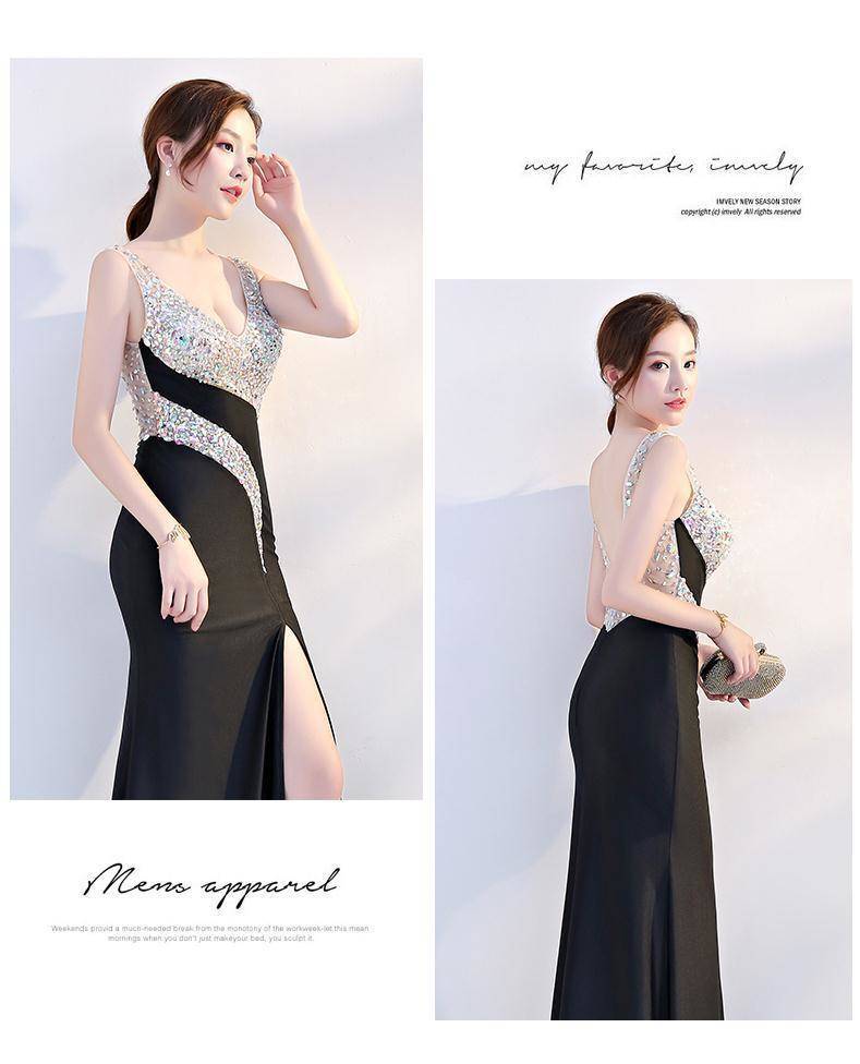 Evening Dress for Women 2025 Summer New Sexy Nightclub Dress Nightclub Slim Workwear Dress V Neck Long Style