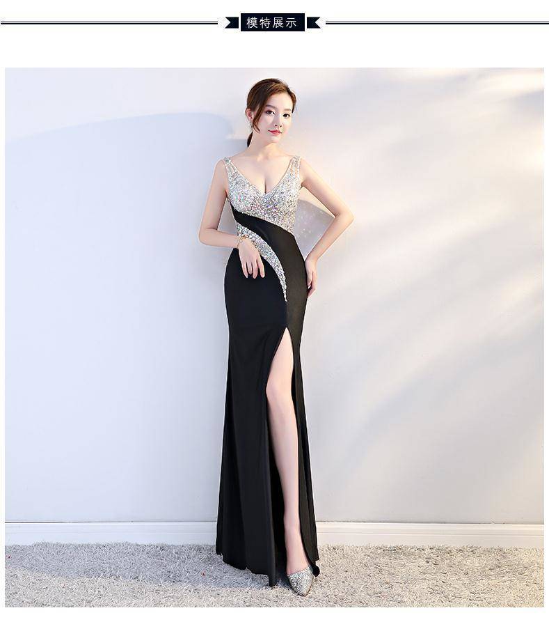 Evening Dress for Women 2025 Summer New Sexy Nightclub Dress Nightclub Slim Workwear Dress V Neck Long Style
