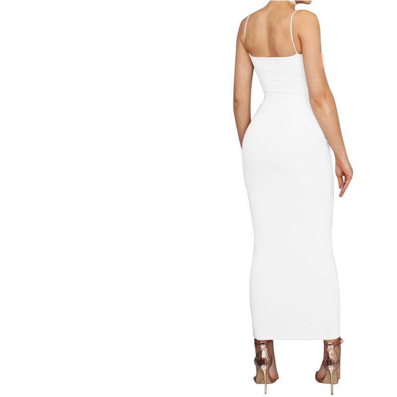 Amazon wish European and American women's long suspender dress 2019 summer new nightclub sexy slim dress