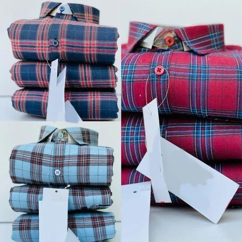Men's Cotton Full Sleeve Check Shirt (Pack of 1)