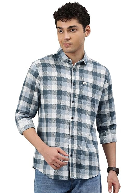 Men's Cotton Full Sleeve Check Shirt (Pack of 1)