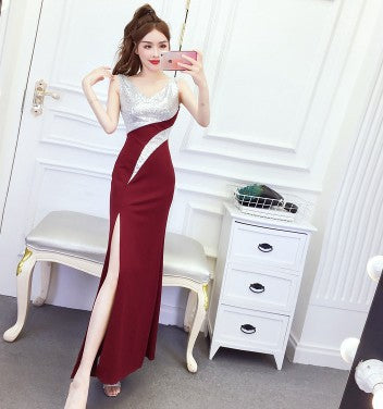Evening Dress for Women 2025 Summer New Sexy Nightclub Dress Nightclub Slim Workwear Dress V Neck Long Style