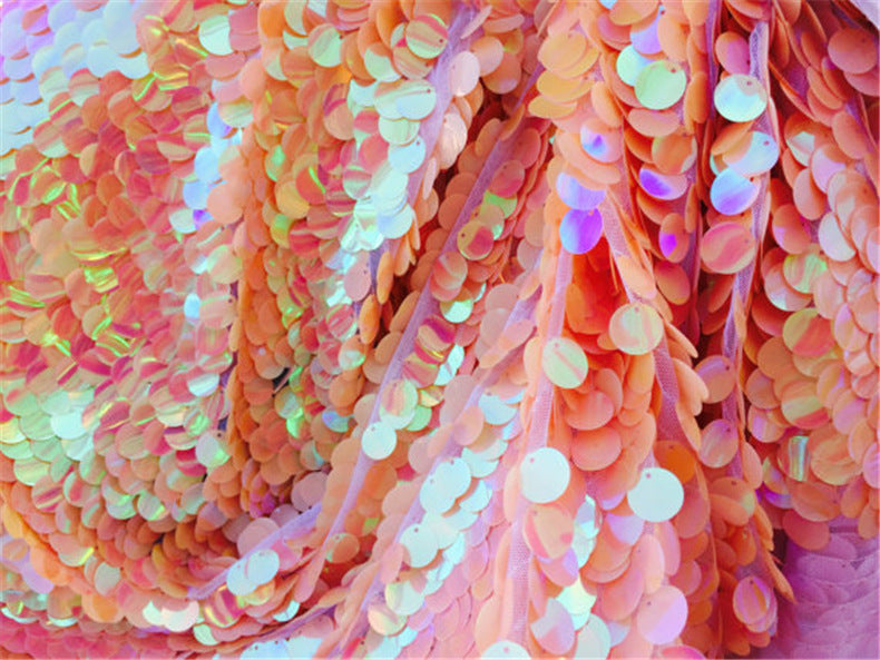 18mm round encrypted sequin cloth, magic powder mermaid sequins, dress stage clothing fabric, background