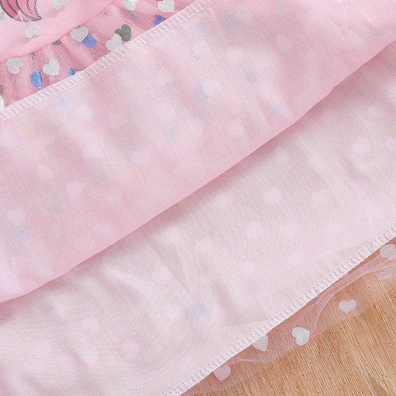 New Girls Dress Summer Short-Sleeved Princess Dress Children's Clothing Children's Gauze Skirt Girl Skirt Hunter Witch Group