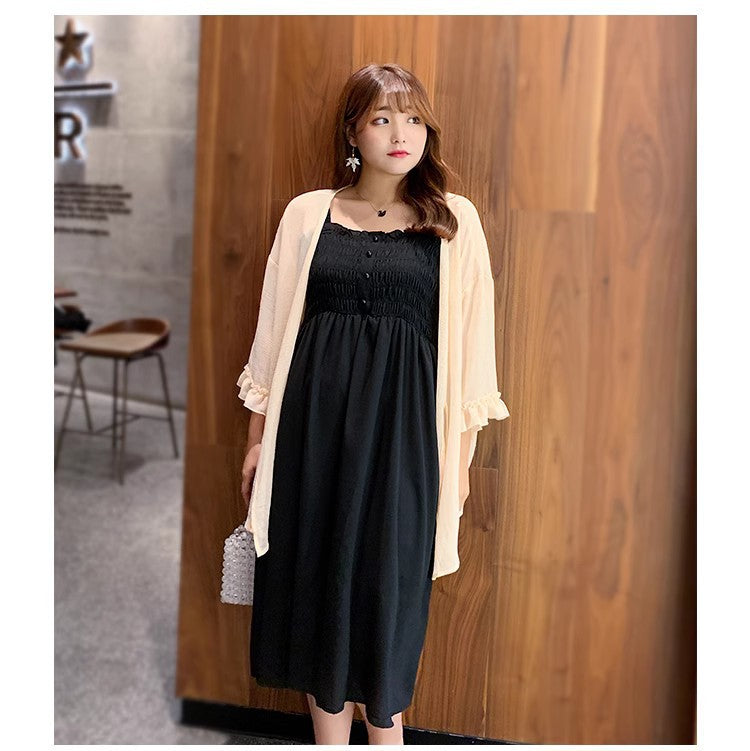 Women's Cardigan Set Korean Style Strapless Dress 100kg Plus-Size Designer Dress 662 Elegant Workwear