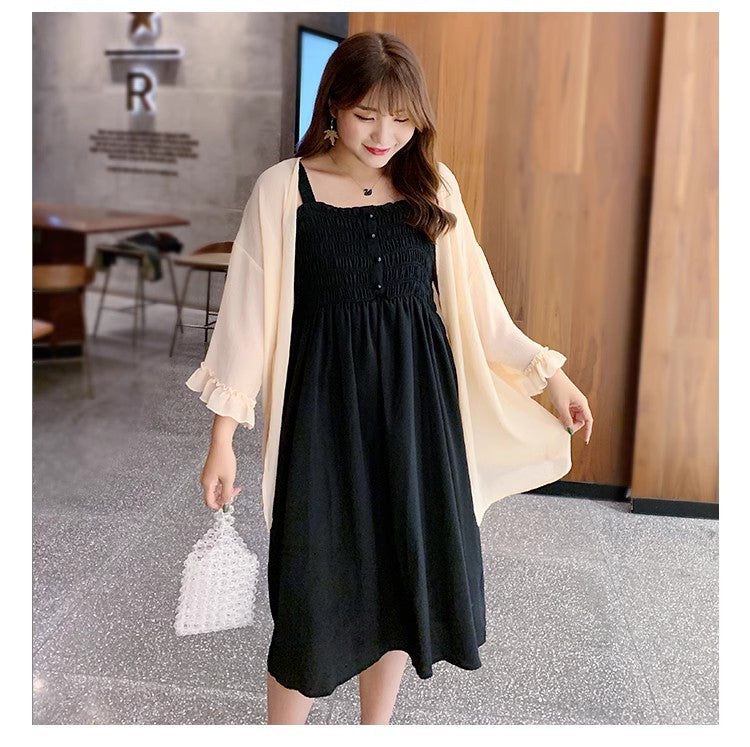 Women's Cardigan Set Korean Style Strapless Dress 100kg Plus-Size Designer Dress 662 Elegant Workwear