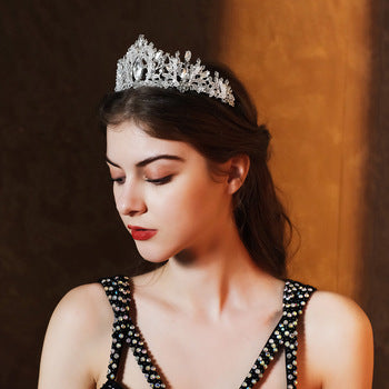 European and American All-match Bride Wedding Hair Accessories Light Luxury Full Diamond Birthday Party Crown Baroque Vintage Rhinestone Crown