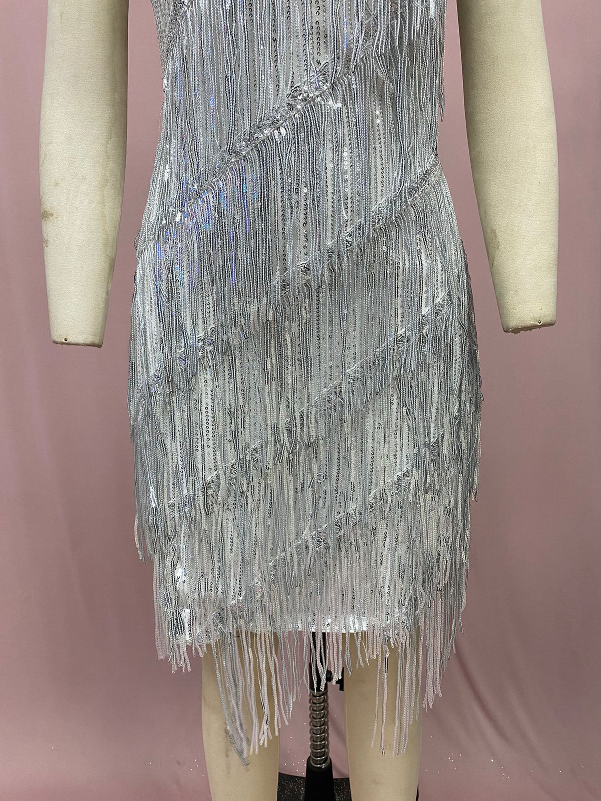 2025 Cross-Border European and American Independent Station New Direct Selling Halter Tassel Backless Hip-Covering A-Line High-Waisted Short Skirt Dress