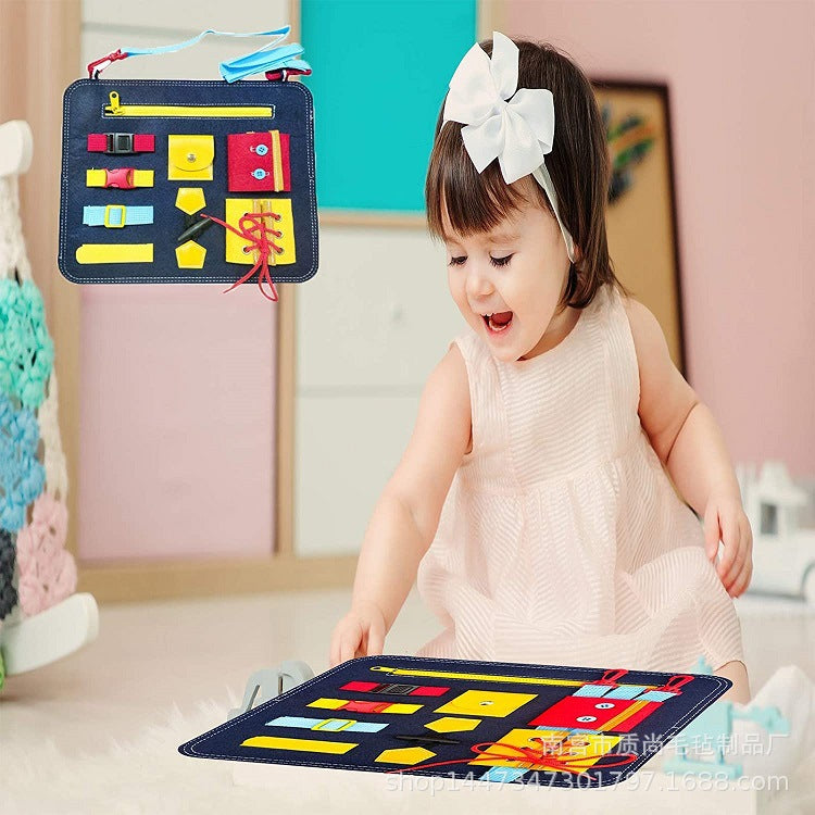Spot CE certification felt busy board felt learning board children's early education dressing board kindergarten practice learning board