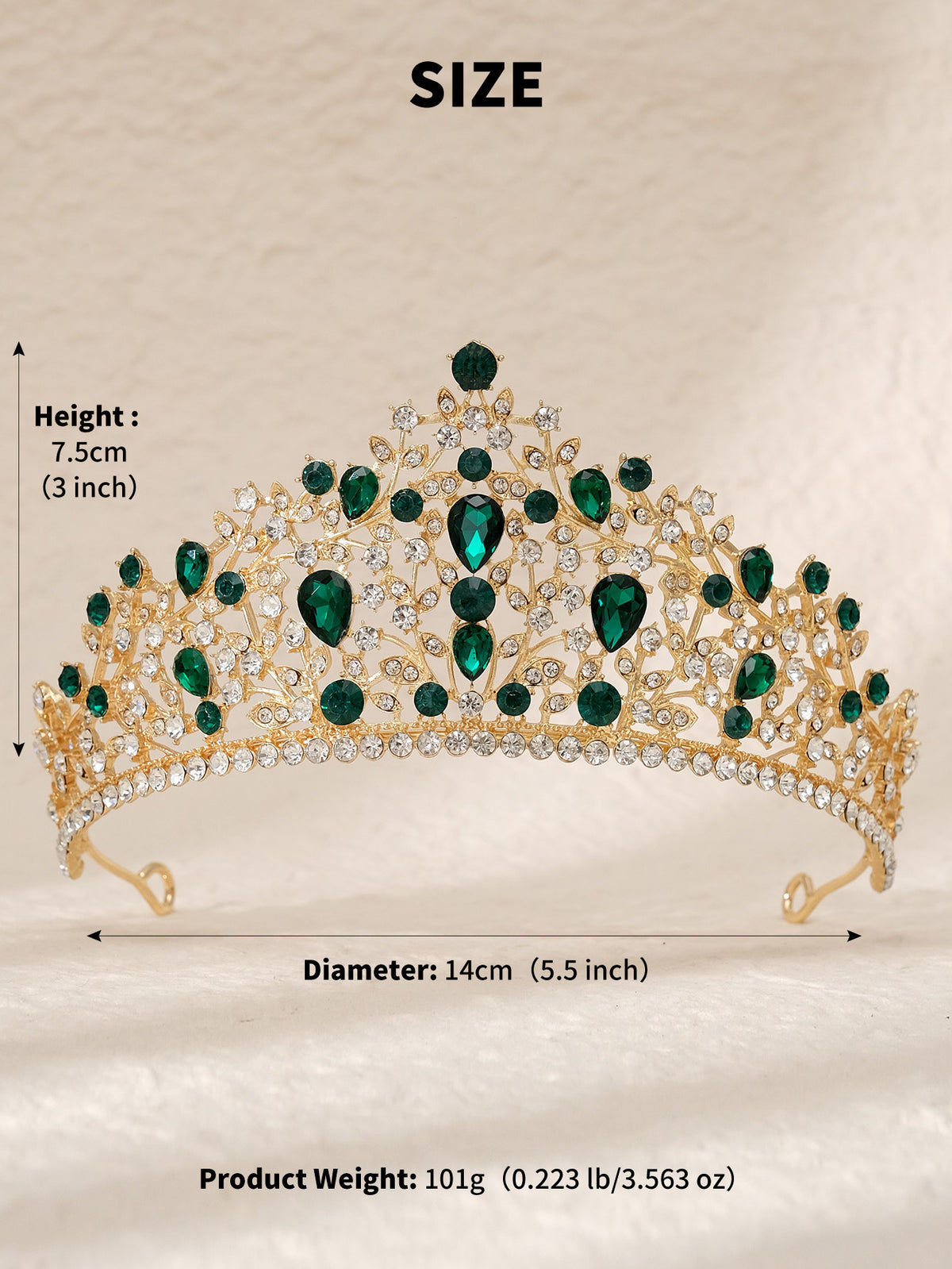 European and American All-match Bride Wedding Hair Accessories Light Luxury Full Diamond Birthday Party Crown Baroque Vintage Rhinestone Crown