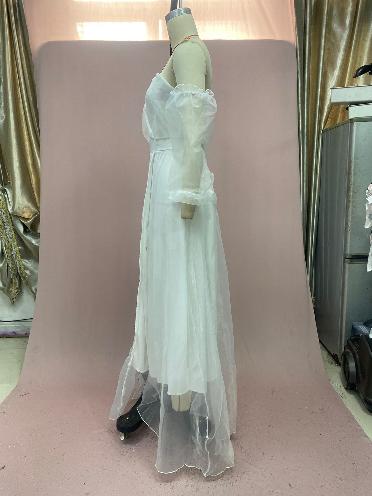 2026 European and American Autumn and Winter New Long-Sleeve Party Dress Amazon Long Elegant Mid-Waist Chiffon Women's Dress
