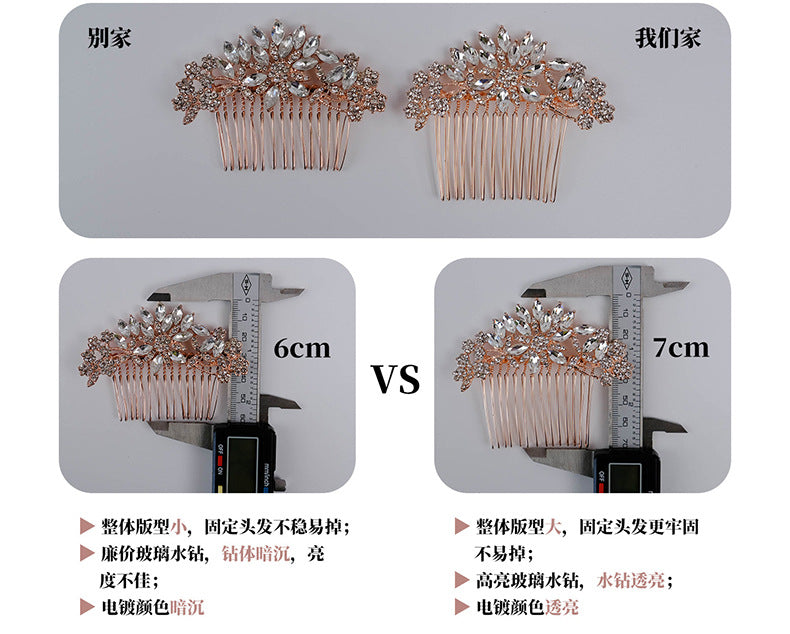European and American All-match Bride Wedding Hair Accessories Light Luxury Full Diamond Birthday Party Crown Baroque Vintage Rhinestone Crown