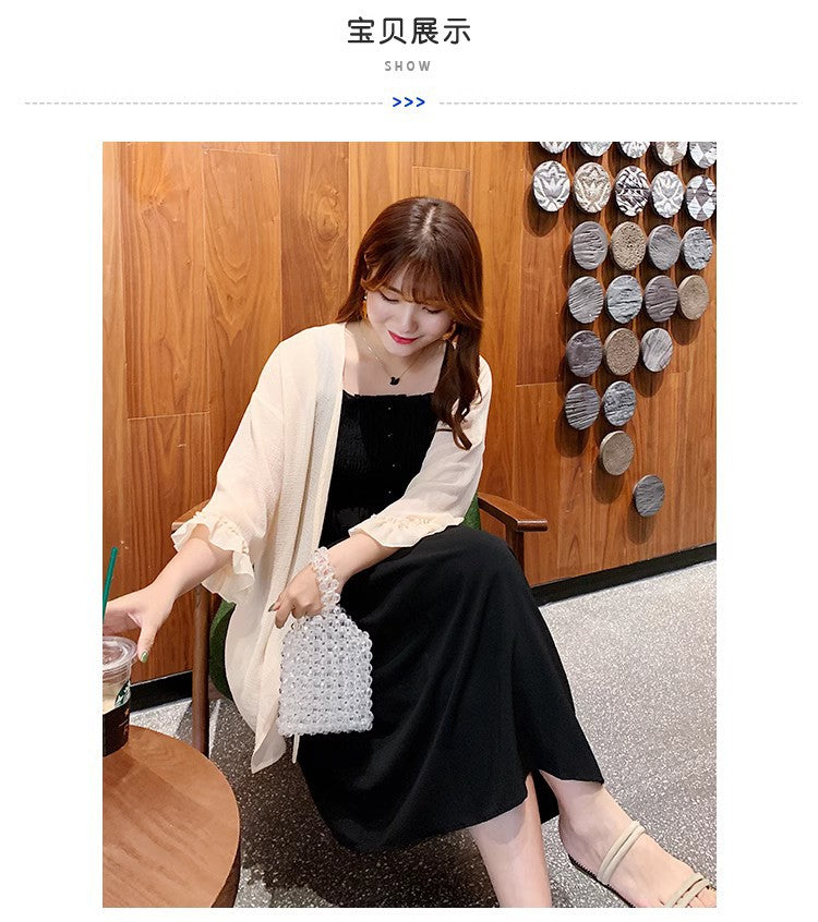 Women's Cardigan Set Korean Style Strapless Dress 100kg Plus-Size Designer Dress 662 Elegant Workwear