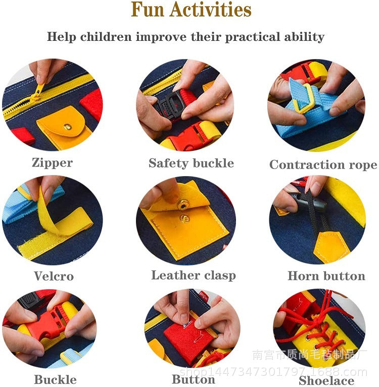 Spot CE certification felt busy board felt learning board children's early education dressing board kindergarten practice learning board