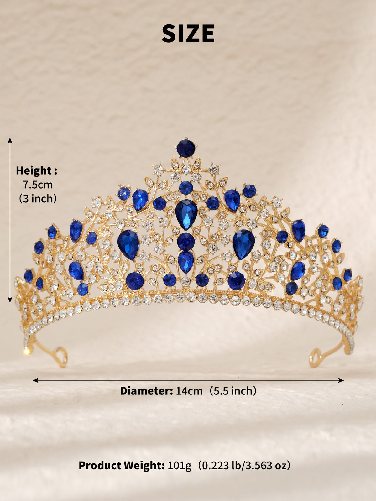 European and American All-match Bride Wedding Hair Accessories Light Luxury Full Diamond Birthday Party Crown Baroque Vintage Rhinestone Crown