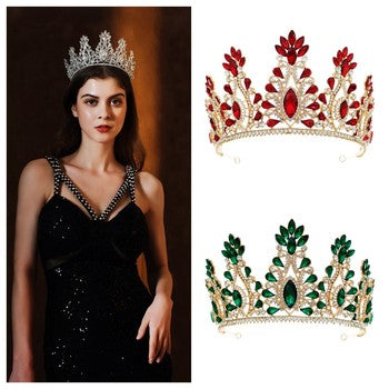 European and American All-match Bride Wedding Hair Accessories Light Luxury Full Diamond Birthday Party Crown Baroque Vintage Rhinestone Crown