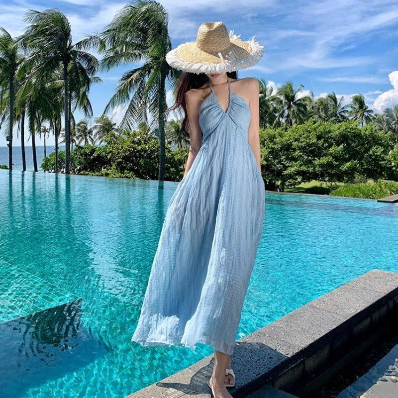 2026 Autumn Korean-Style Girl Group Dress with a Stylish Square Neckline, Waist-Cinching Design, Slimming Effect, Flared Sleeves, and Puffy Gown Dress