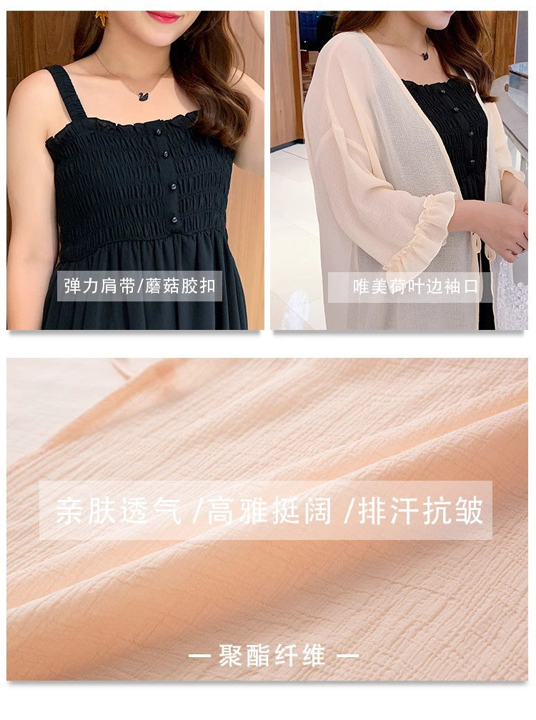Women's Cardigan Set Korean Style Strapless Dress 100kg Plus-Size Designer Dress 662 Elegant Workwear