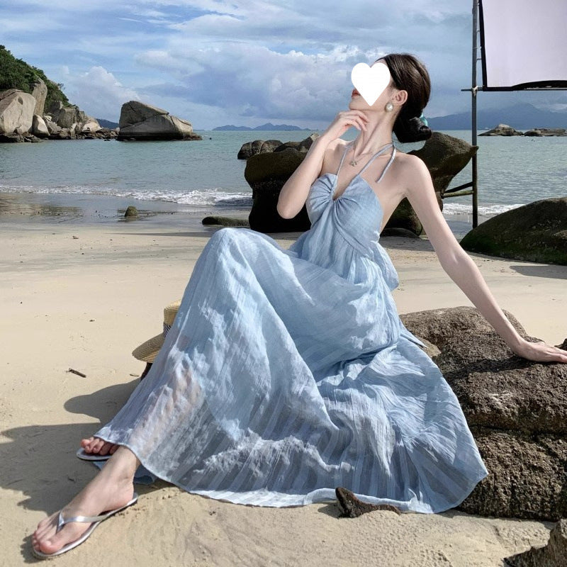 2026 Autumn Korean-Style Girl Group Dress with a Stylish Square Neckline, Waist-Cinching Design, Slimming Effect, Flared Sleeves, and Puffy Gown Dress