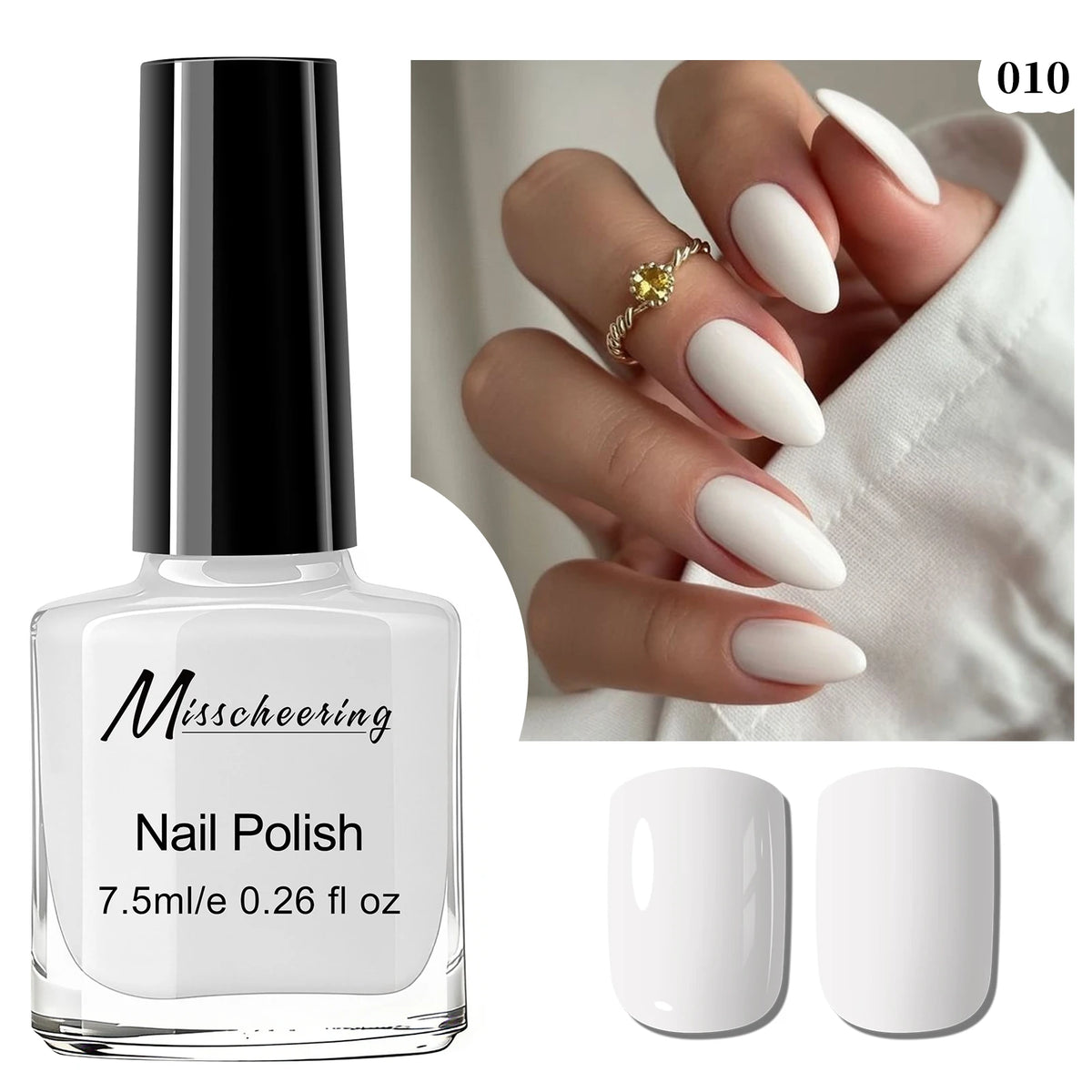 Misscheering Water-Based Peel Off Nail Polish 7.5ml Quick Air Dry Glossy Long Lasting Removable Nail Varnish No UV Needed Easy