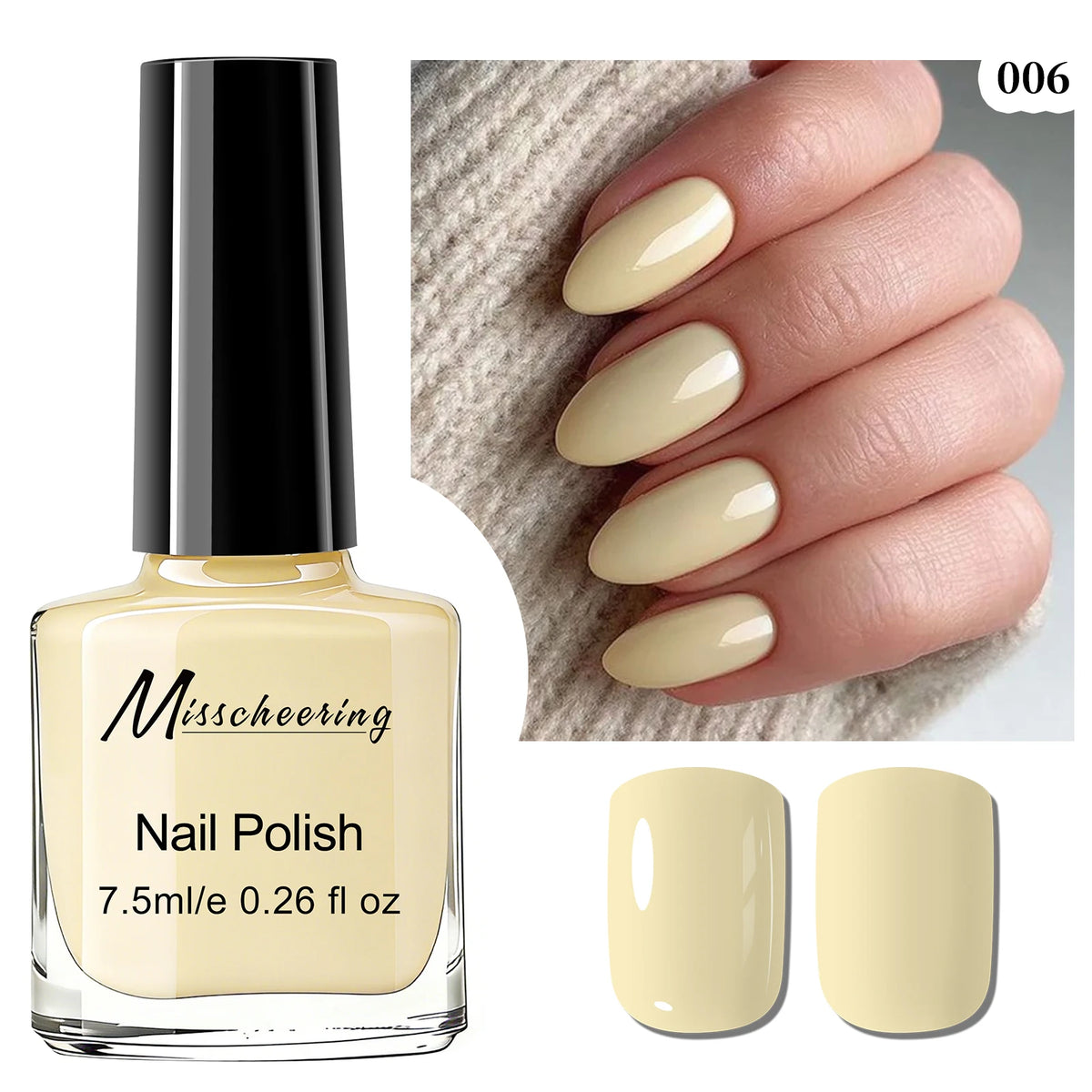 Misscheering Water-Based Peel Off Nail Polish 7.5ml Quick Air Dry Glossy Long Lasting Removable Nail Varnish No UV Needed Easy