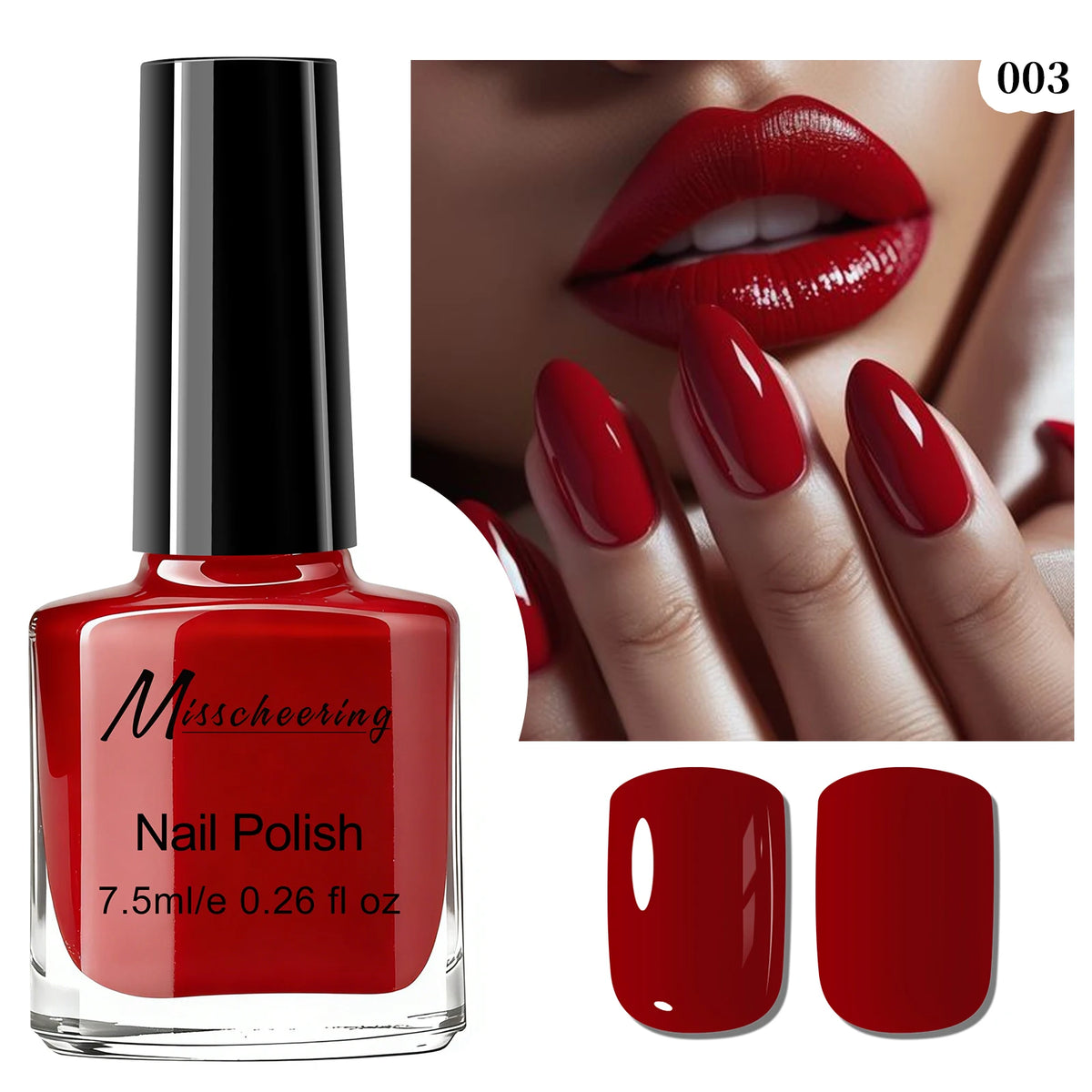 Misscheering Water-Based Peel Off Nail Polish 7.5ml Quick Air Dry Glossy Long Lasting Removable Nail Varnish No UV Needed Easy