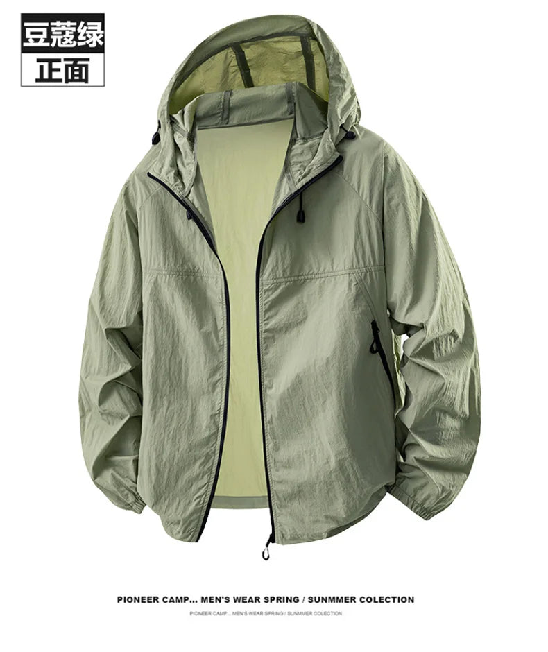 Summer Couple`s Hiking Jackets Men Fishing Cycling Hooded Gym Sports Running Coat Outdoor Sun-Protective Jacket Women Clothing
