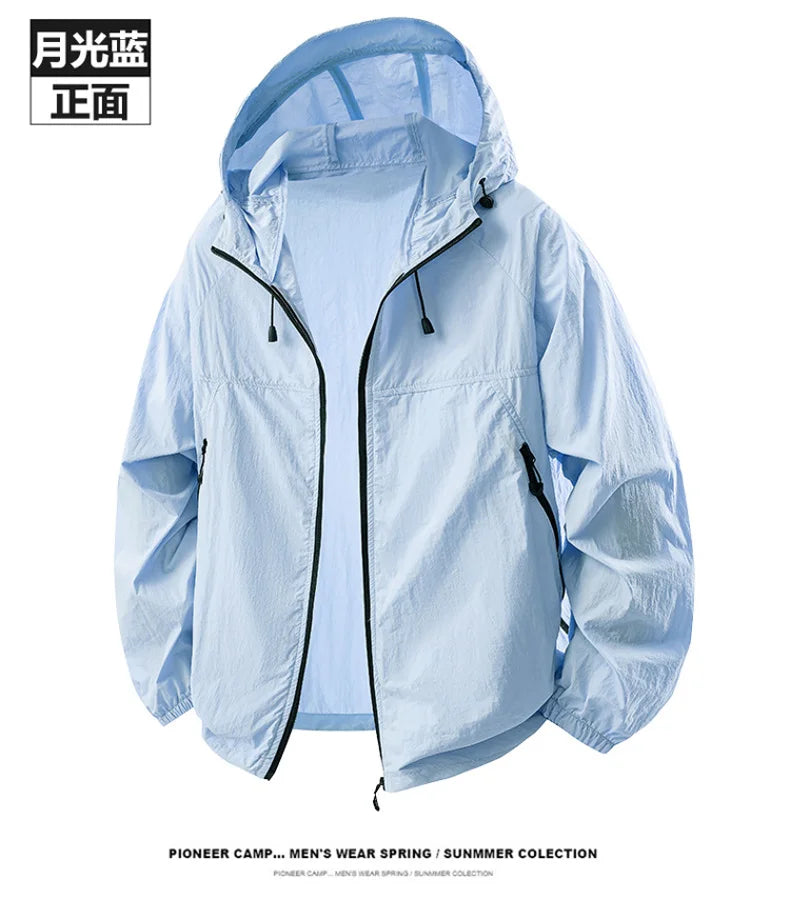 Summer Couple`s Hiking Jackets Men Fishing Cycling Hooded Gym Sports Running Coat Outdoor Sun-Protective Jacket Women Clothing