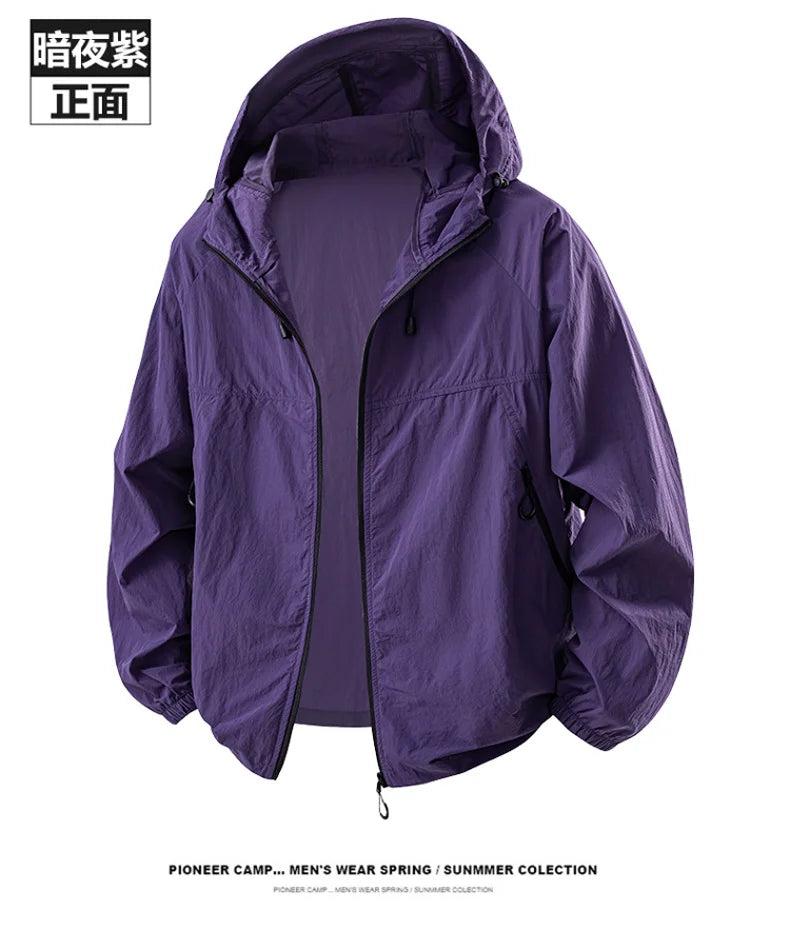 Summer Couple`s Hiking Jackets Men Fishing Cycling Hooded Gym Sports Running Coat Outdoor Sun-Protective Jacket Women Clothing