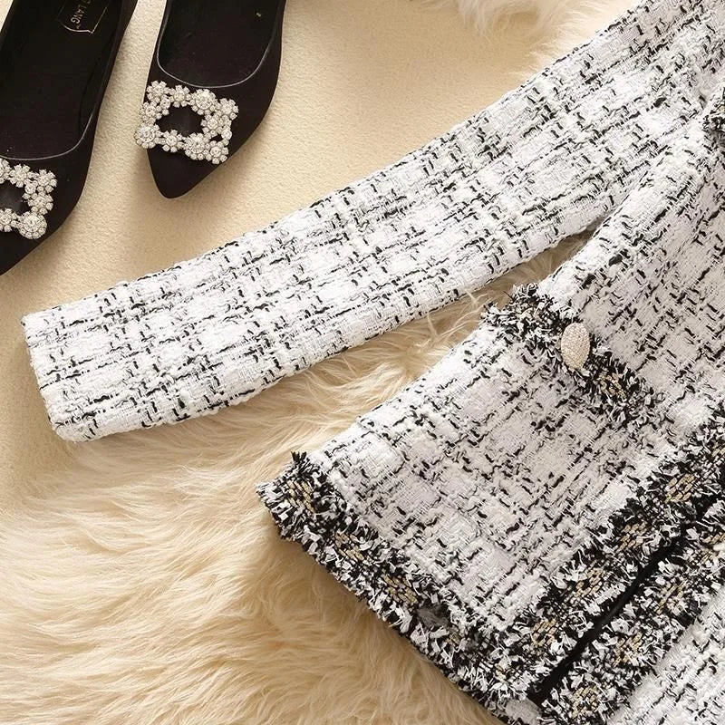 Women's Jackets  Women's Jacket Spring new Trendy Ladies Short Joker Temperament Small Fragrant Tweed Coat Tweed Coat Cardigan