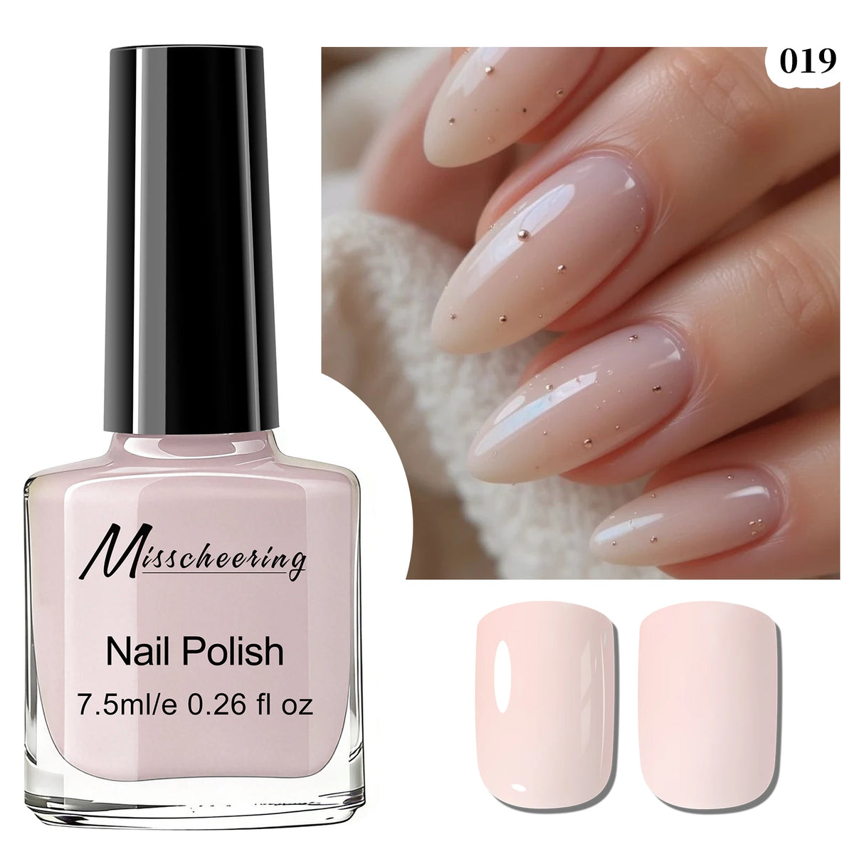 Misscheering Water-Based Peel Off Nail Polish 7.5ml Quick Air Dry Glossy Long Lasting Removable Nail Varnish No UV Needed Easy