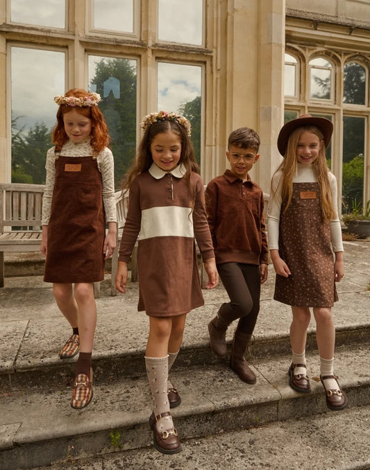 AS AW26  Saddle collection Brown Corduroy + Rugby sweatshirt Print corduroy girl clothing  family matching boys clothes