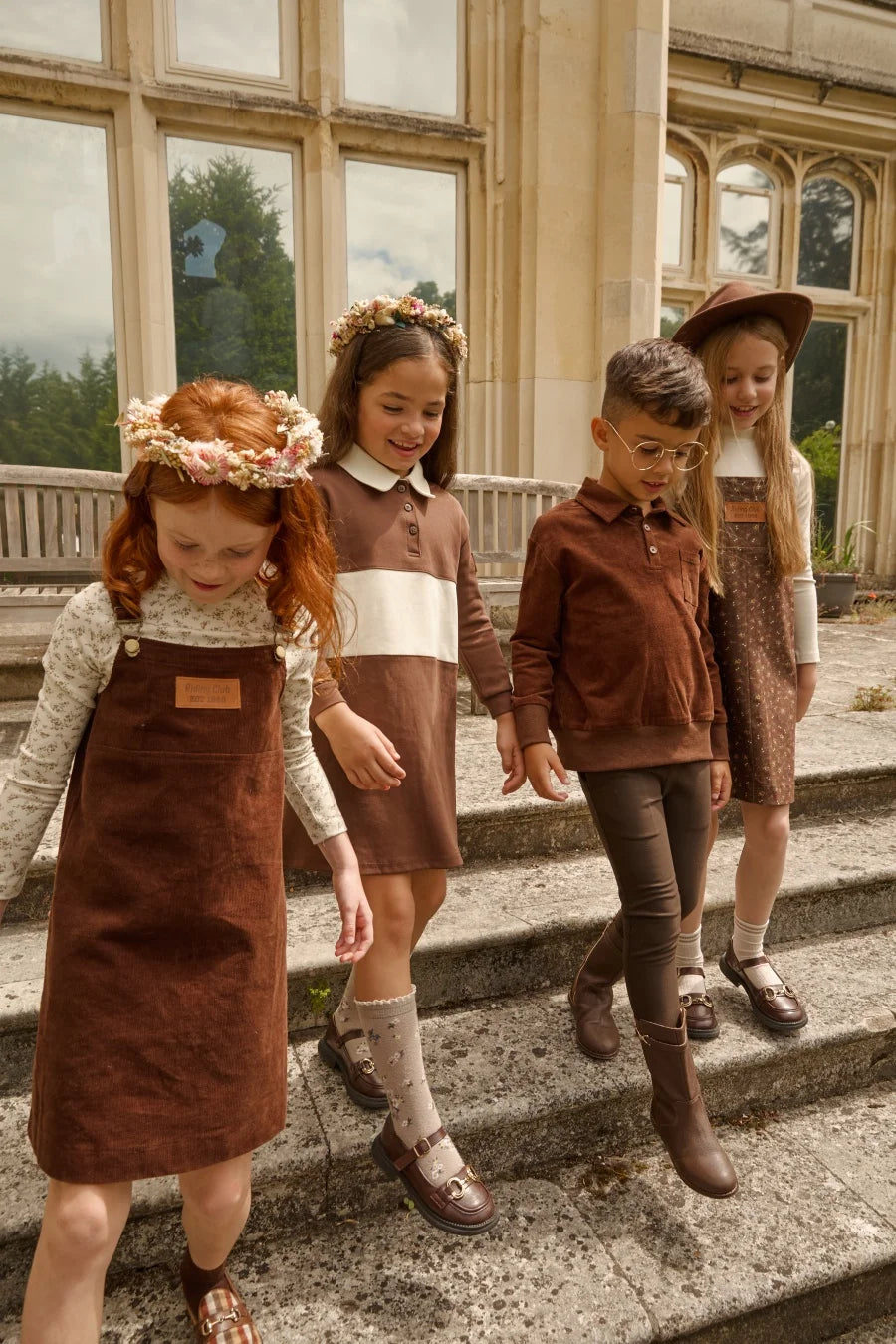 AS AW26  Saddle collection Brown Corduroy + Rugby sweatshirt Print corduroy girl clothing  family matching boys clothes