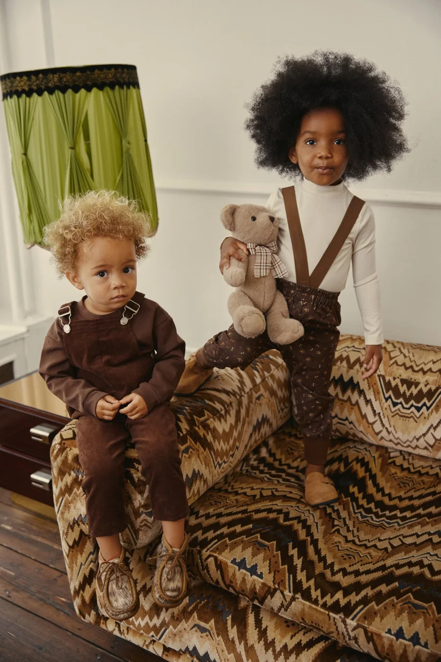 AS AW26  Saddle collection Brown Corduroy + Rugby sweatshirt Print corduroy girl clothing  family matching boys clothes