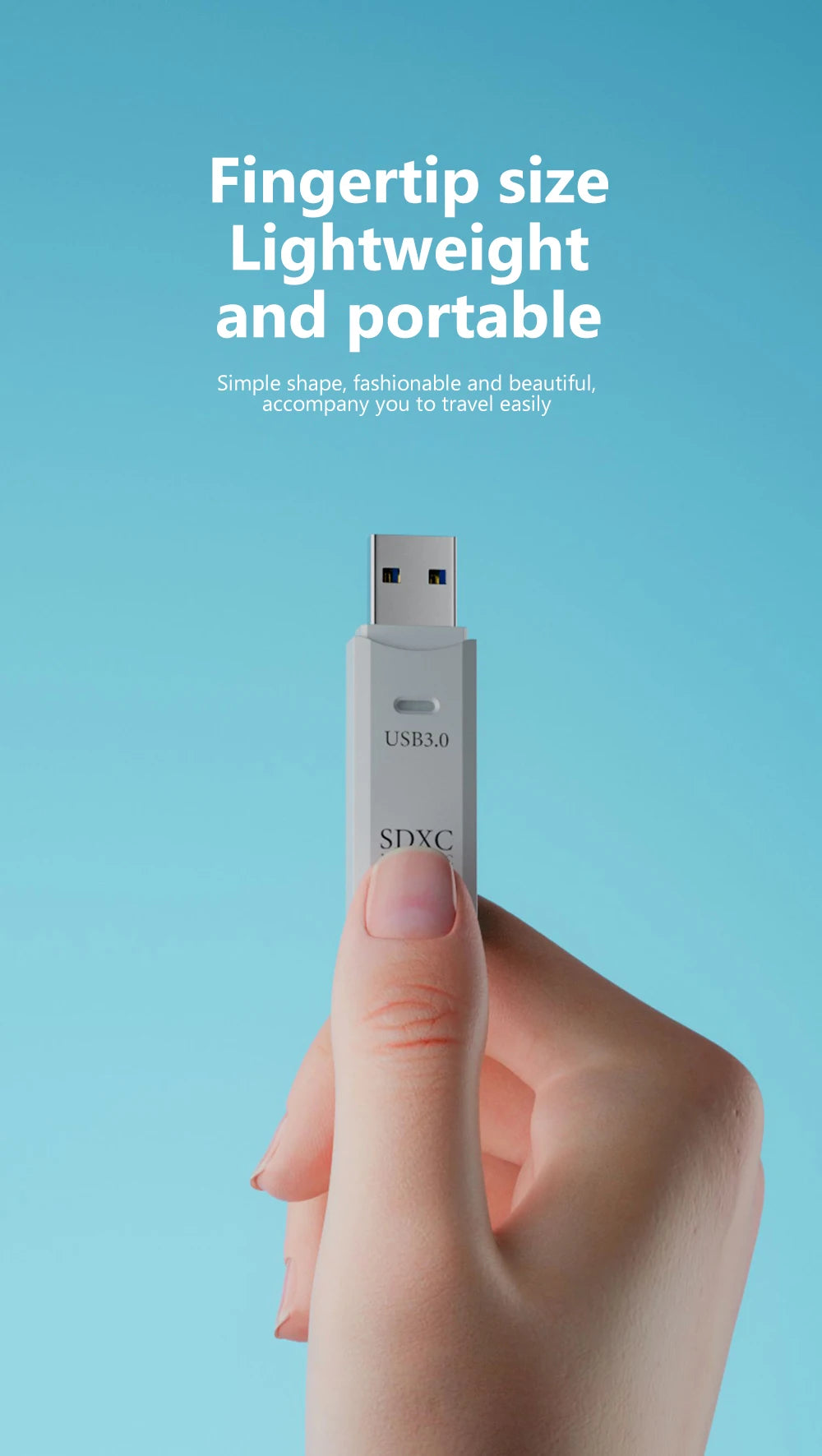 2-in-1 USB 3.0 Card Reader | TF & SD Card Adapter for PC & Laptop