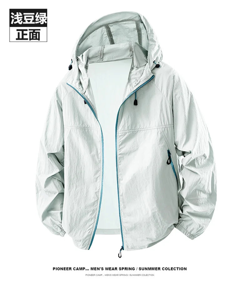 Summer Couple`s Hiking Jackets Men Fishing Cycling Hooded Gym Sports Running Coat Outdoor Sun-Protective Jacket Women Clothing