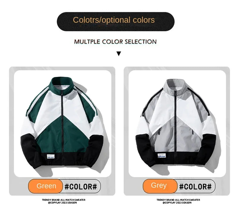 Jacket Fashion Casual Color Contrast Round Neck Coat Version Loose Quality Comfortable Fabric Breathable Parka Padded Jacket
