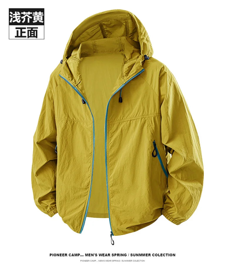 Summer Couple`s Hiking Jackets Men Fishing Cycling Hooded Gym Sports Running Coat Outdoor Sun-Protective Jacket Women Clothing