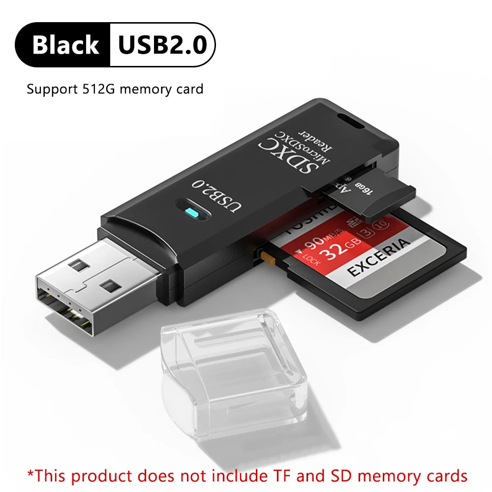 2-in-1 USB 3.0 Card Reader | TF & SD Card Adapter for PC & Laptop