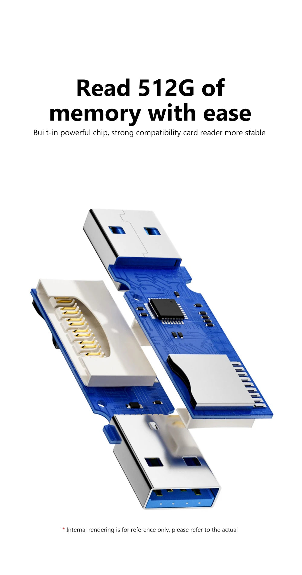 2-in-1 USB 3.0 Card Reader | TF & SD Card Adapter for PC & Laptop