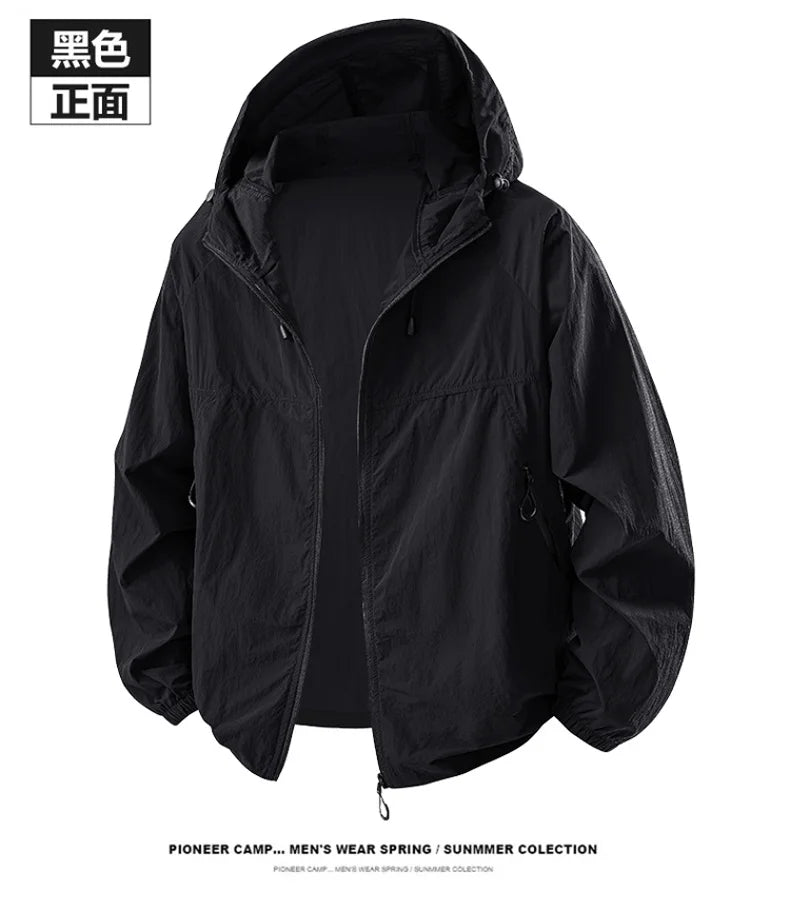 Summer Couple`s Hiking Jackets Men Fishing Cycling Hooded Gym Sports Running Coat Outdoor Sun-Protective Jacket Women Clothing