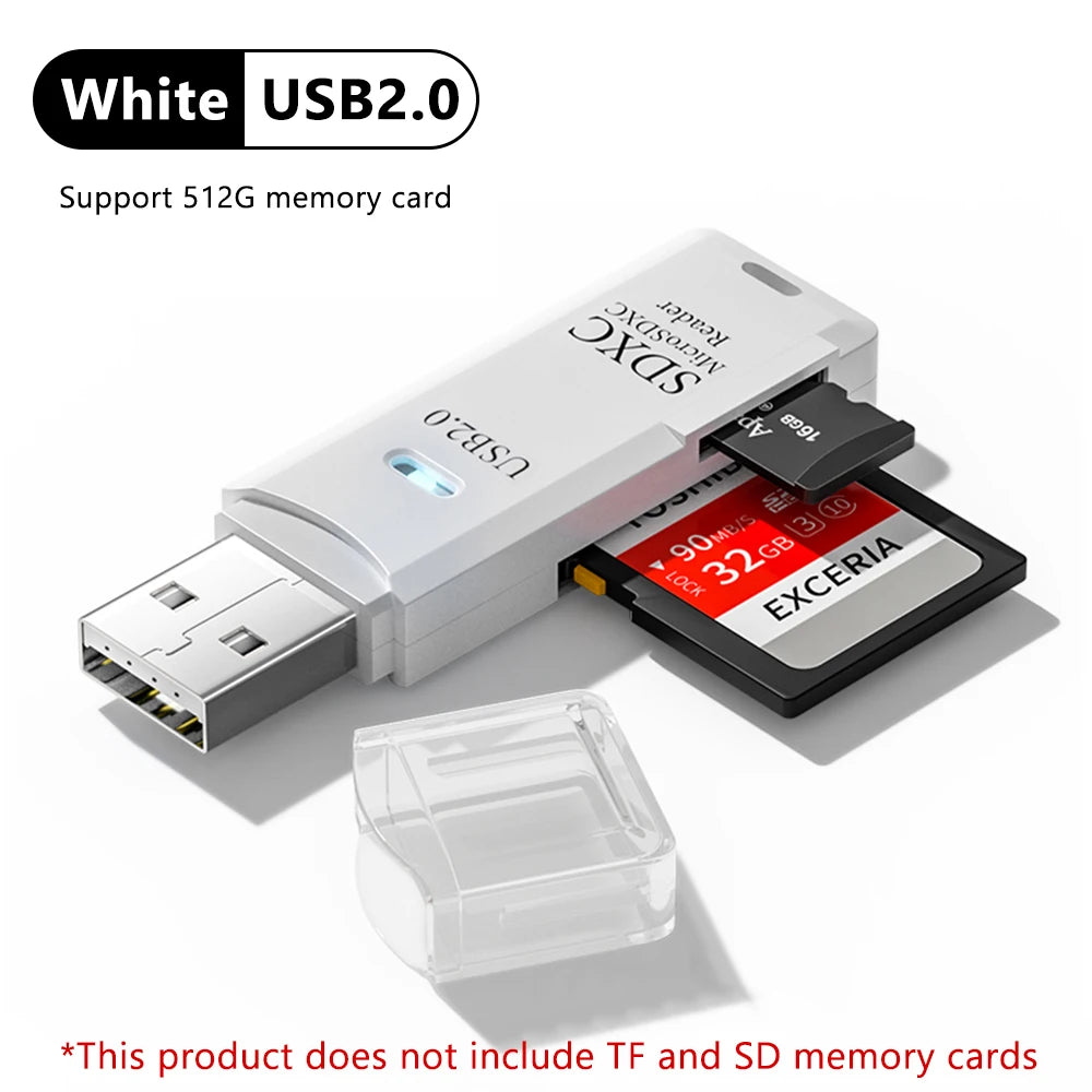 2-in-1 USB 3.0 Card Reader | TF & SD Card Adapter for PC & Laptop