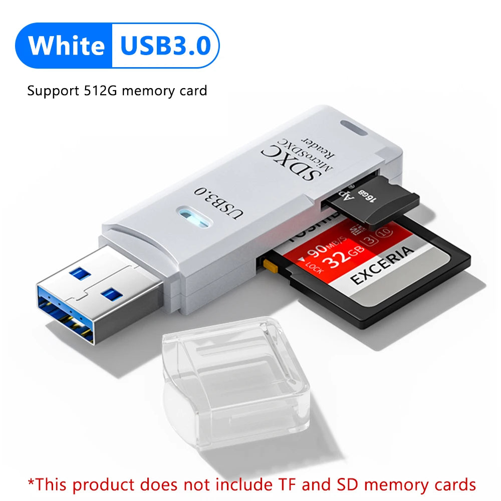 2-in-1 USB 3.0 Card Reader | TF & SD Card Adapter for PC & Laptop
