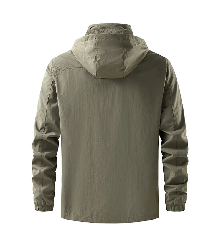 Jacket Men's Spring Autumn New Men Jacket Solid Color Hooded Jackets Casual Coat Men's Business Coats Size M-6XL 7XL Hat Detacha