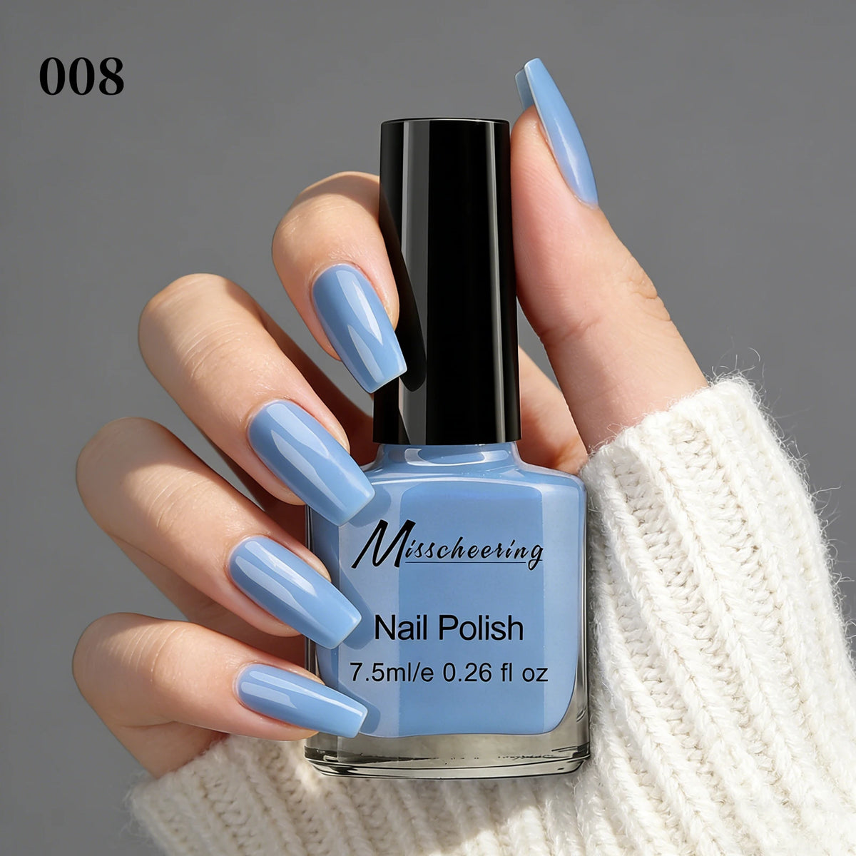 Misscheering Water-Based Peel Off Nail Polish 7.5ml Quick Air Dry Glossy Long Lasting Removable Nail Varnish No UV Needed Easy