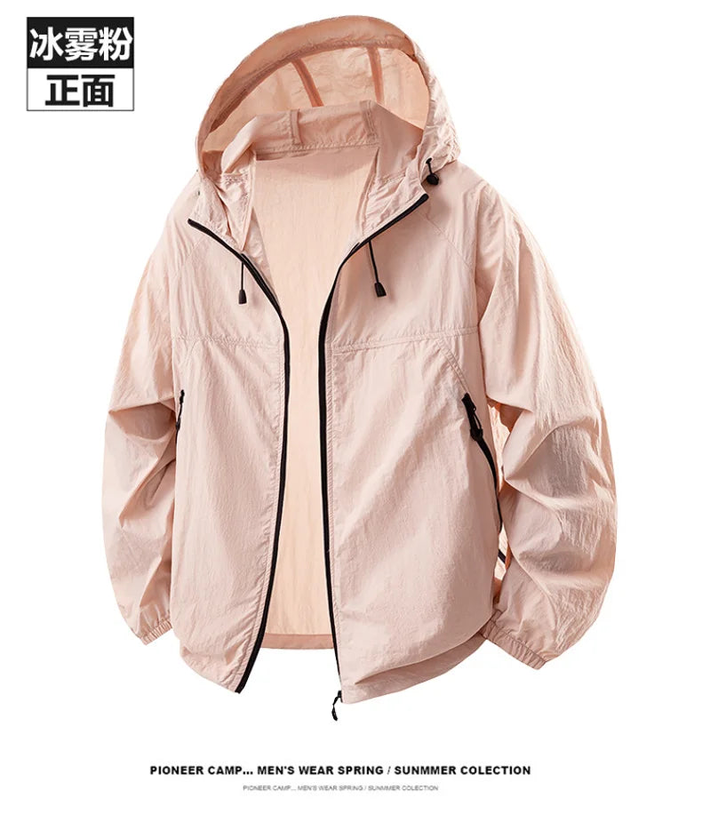 Summer Couple`s Hiking Jackets Men Fishing Cycling Hooded Gym Sports Running Coat Outdoor Sun-Protective Jacket Women Clothing
