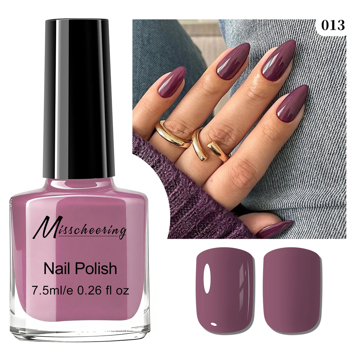 Misscheering Water-Based Peel Off Nail Polish 7.5ml Quick Air Dry Glossy Long Lasting Removable Nail Varnish No UV Needed Easy
